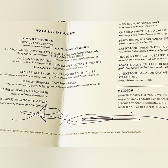 Alex Guarnaschelli Cookbook, SIGNED BOOK & MENU, Alex authentic signature book💯 - Picture 3 of 15